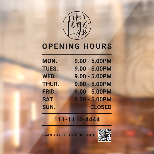 black Business opening hours logo and qr code (Sheet 2)