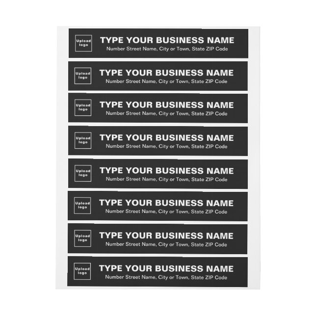 Black Business Wrap Around Address Label (Sheet)