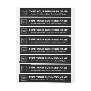Black Business Wrap Around Return Address Label