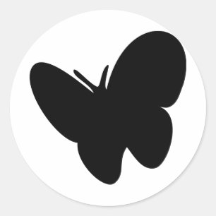 black butterfly - butterflies classic round sticker