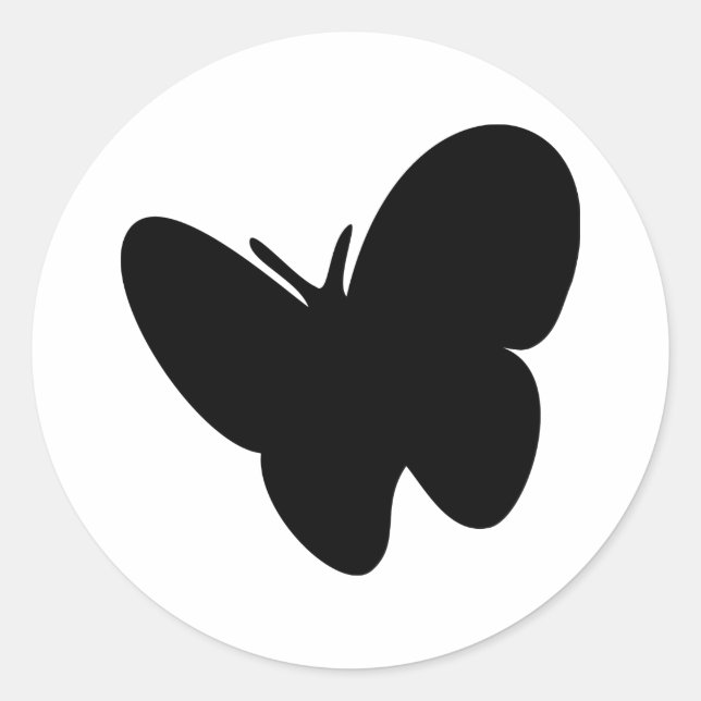black butterfly - butterflies classic round sticker (Front)