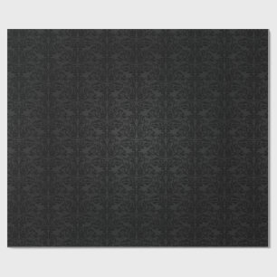 Black Butterfly Damask Wrapping Paper