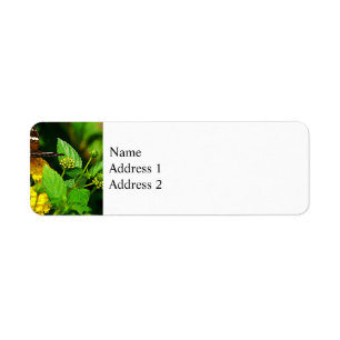 Black Butterfly on Yellow Lantana Return Address Label
