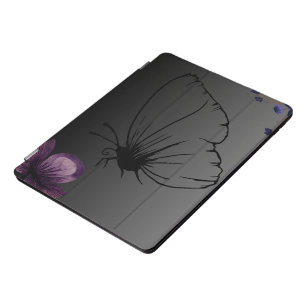 Black Butterfly Purple Floral Flower iPad Pro Cover
