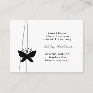 Black Butterfly Reception Enclosure Card