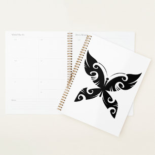 Black Butterfly Spiral Planner