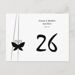 Black Butterfly Table Number Postcard