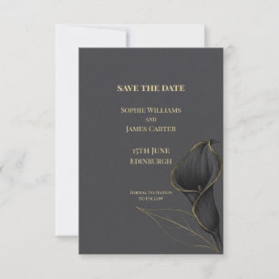Black Calla Lily Wedding Save the Date