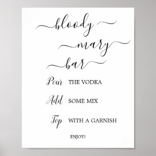 Black Calligraphy Bloody Mary Bar Sign