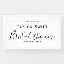 Black Calligraphy Bridal Shower Banner