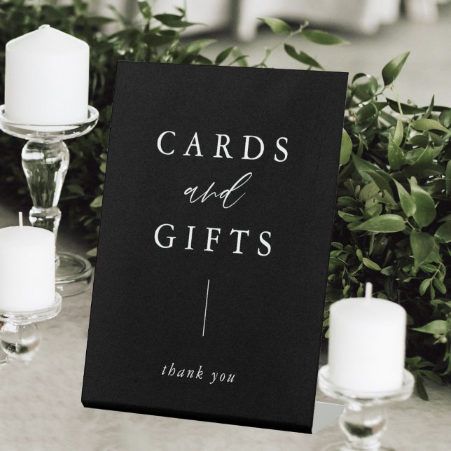 Black Calligraphy Cards and Gifts  Pedestal Sign (Creator Uploaded)