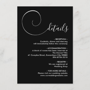Black Calligraphy Script Enclosure Card