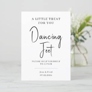 Black Calligraphy Wedding Dance Feet Pedestal Inv Invitation