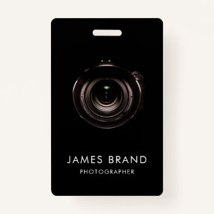 Black Camera Lens Photographer ID ID Badge