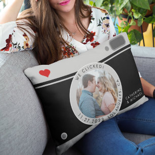Black Camera Photo Unique Wedding Anniversary Decorative Cushion