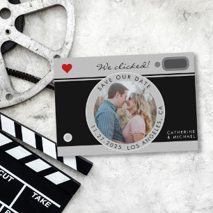 Black Camera Photo Wedding Unique Save The Date