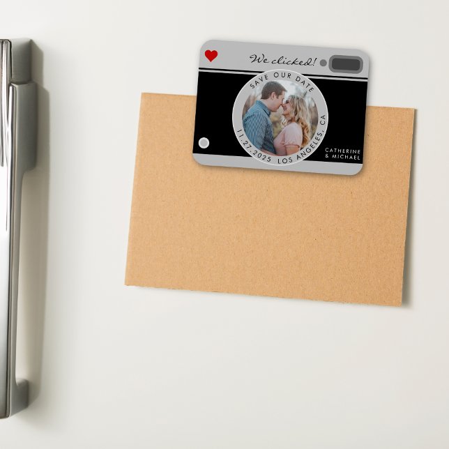 Black Camera Photo Wedding Unique Save The Date  Magnet (Creator Uploaded)
