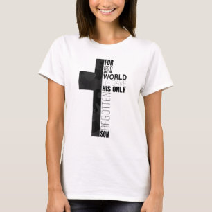 Black Camo Christian John 316 Bible Verse Men Boys T-Shirt