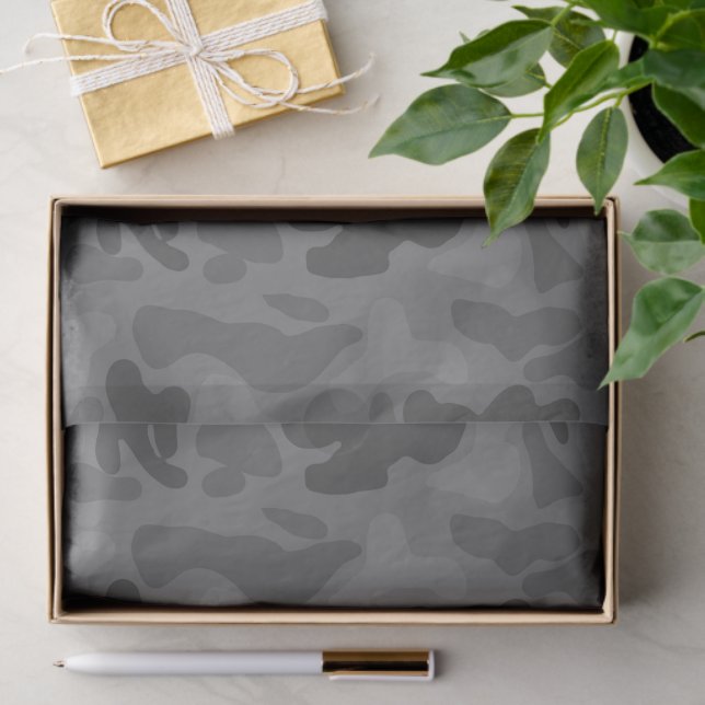 Black Camo Pattern Party Tissue Paper (Gift)