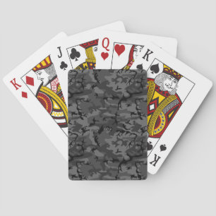 Black Camo Pattern Playing Cards