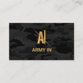 Black camouflage business card