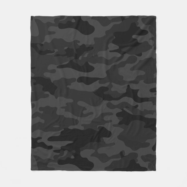 Black Camouflage Fleece Blanket (Front)