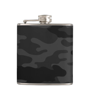 Black Camouflage Hip Flask