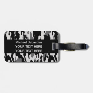 Black Camouflage Luggage Tag