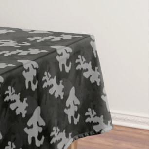 Black Camouflage Pattern Tablecloth