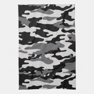 Black Camouflage Tea Towel
