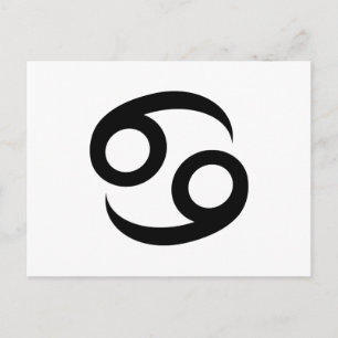 Black Cancer Zodiac Symbol Postcard