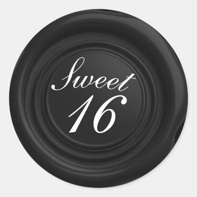 Black Candle Wax Seal Drip Classy Sweet 16 Wedding (Front)