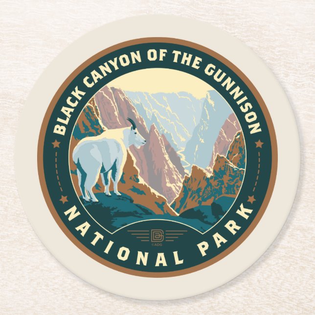 Black Canyon National Park Round Paper Coaster (Front)