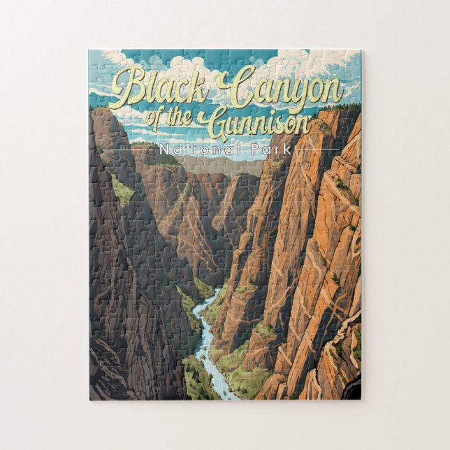 Black Canyon Of The Gunnison National Park Art Jigsaw Puzzle (Vertical)