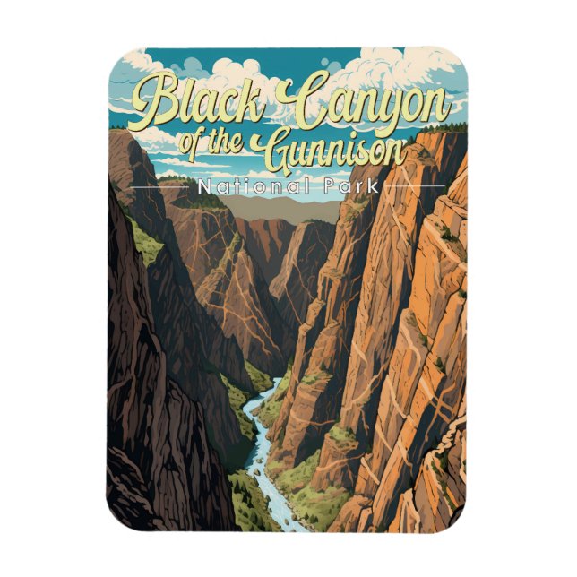 Black Canyon Of The Gunnison National Park Art Magnet (Vertical)