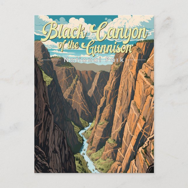 Black Canyon Of The Gunnison National Park Art Postcard (Front)