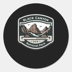 Black Canyon Of The Gunnison National Park Logo St Classic Round Sticker