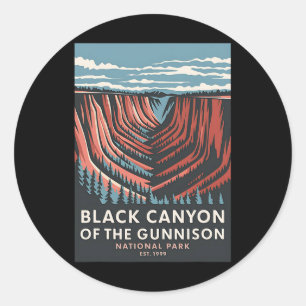 Black Canyon Of The Gunnison National Park Vintage Classic Round Sticker