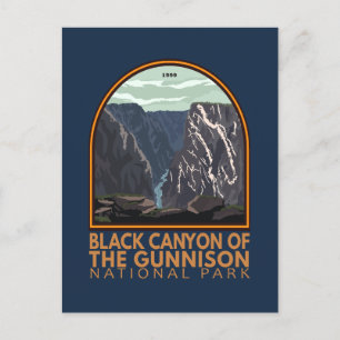 Black Canyon Of The Gunnison Vintage Emblem Postcard