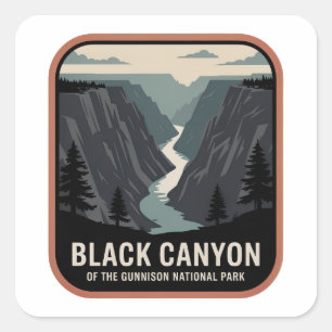Black Canyon Vintage National Park Badge Square Sticker