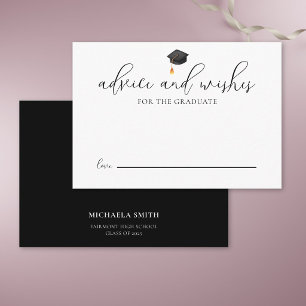 Black Cap Advice and Wishes for Graduate Enclosure Card
