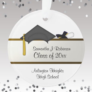 Black Cap Graduation Acrylic Ornament
