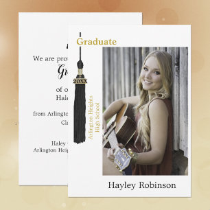 Black Cap Graduation Photo Announcement