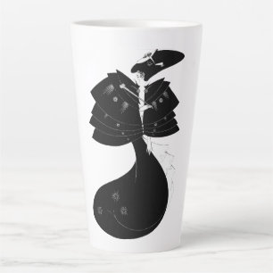 Black Cape Art Nouveau Latte Mug