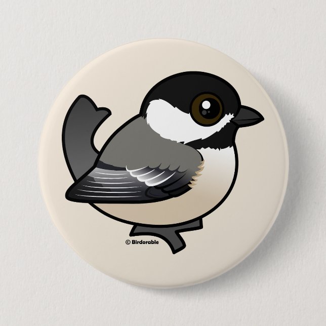 Black-capped Chickadee 7.5 Cm Round Badge (Front)