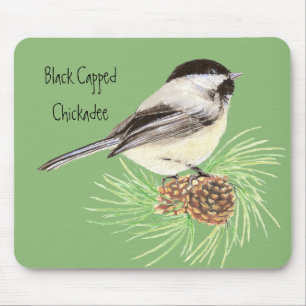Black Capped Chickadee - Bird - Nature Mouse Pad