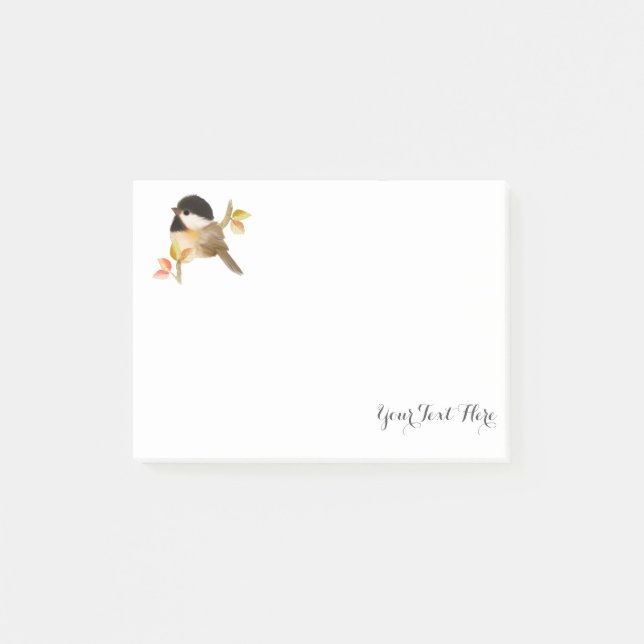 Black-Capped Chickadee Bird Post-it Notes (Front)