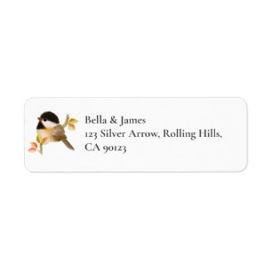 Black-Capped Chickadee Bird Return Address Label