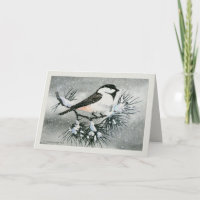 Black Capped Chickadee Bird Texture Look Borders