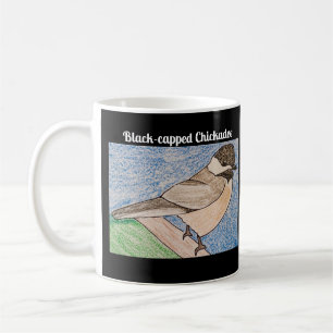 Black-capped Chickadee Black Coffee Mug